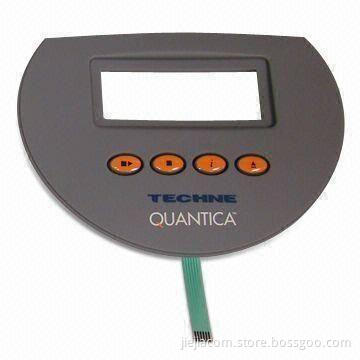 PET Membrane Keypad Stickers, Made of PET and PC, 100m% at 100V Insulation Resistance